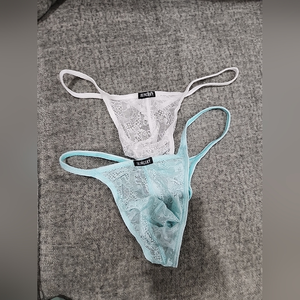 Ikingsky Mens Lace Thong Panties/ Underwear Sz M Lot of 2